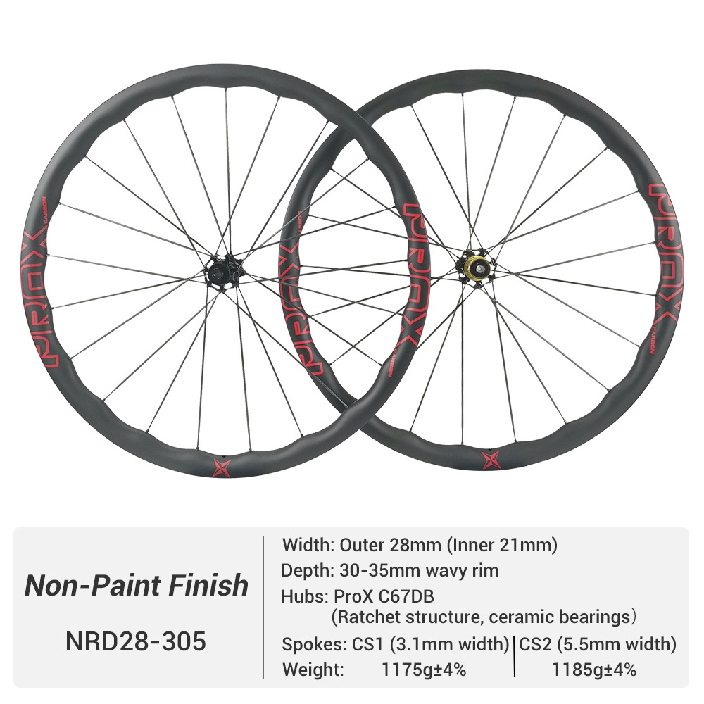 ProX C67DB Super Light Non-Paint Carbon Road Wheels Anti-Scratch Full Carbon Spoke Wheels