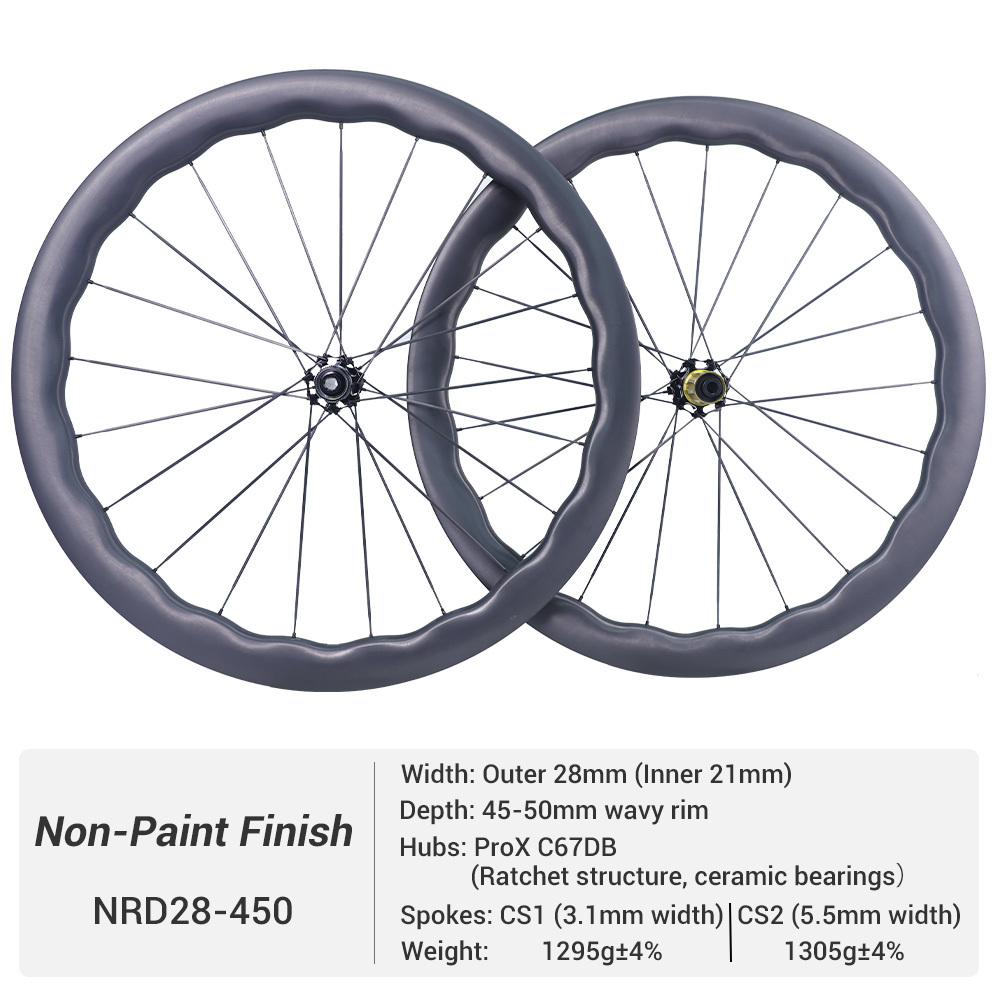 ProX C67DB Super Light Non-Paint Carbon Road Wheels Anti-Scratch Full Carbon Spoke Wheels