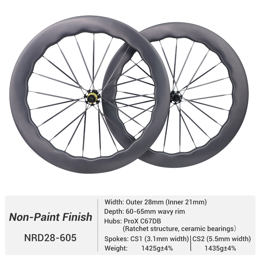 ProX C67DB Super Light Non-Paint Carbon Road Wheels Anti-Scratch Full Carbon Spoke Wheels