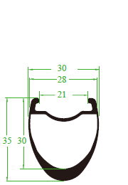 NRD28-305 carbon rim drawing