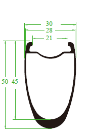 NRD28-450 carbon rim drawing