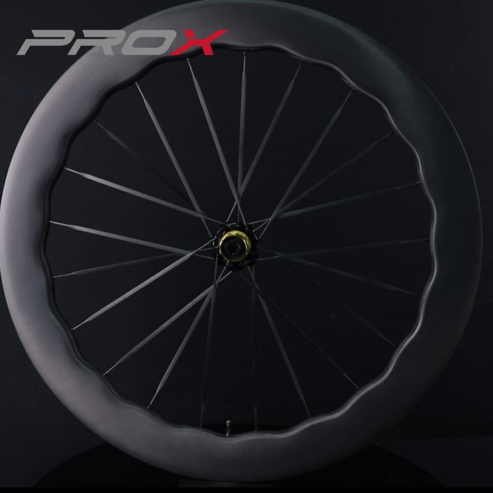 ProX Super Light C67DB Full Carbon Spoke Wheels Non-Paint Wavy Rim Carbon Road Wheels