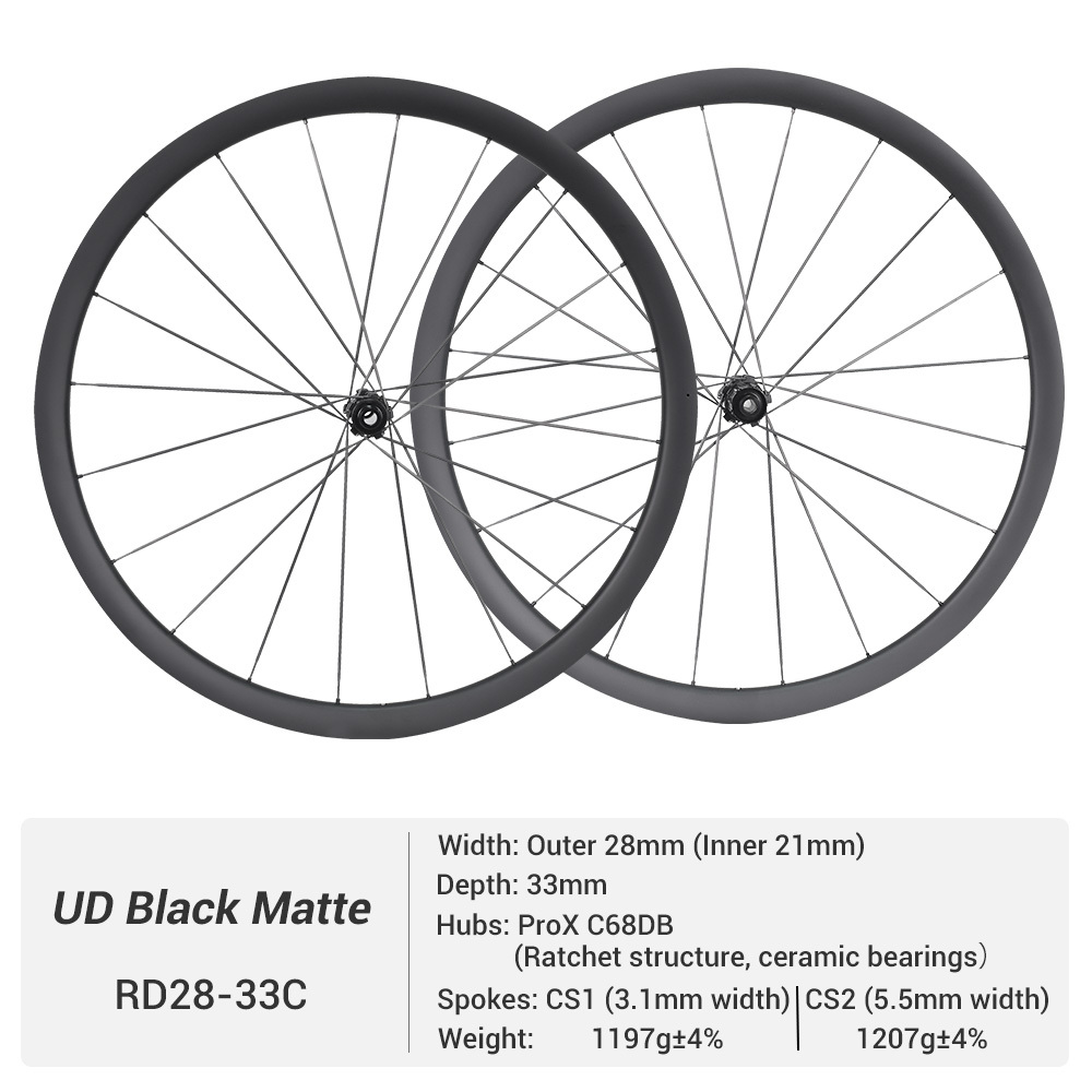 ProX C68DB Super Light Disc Brake Full Carbon Spoke Carbon Road Wheels