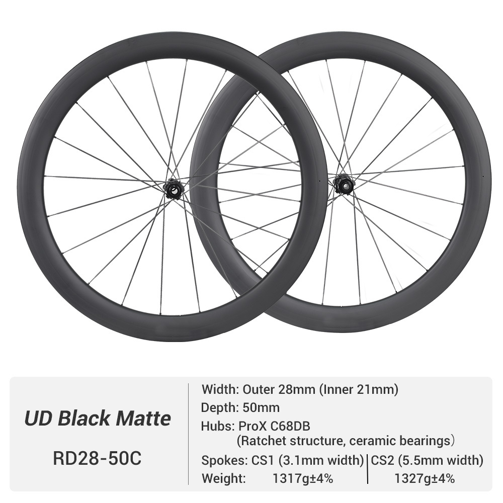 ProX C68DB Super Light Disc Brake Full Carbon Spoke Carbon Road Wheels