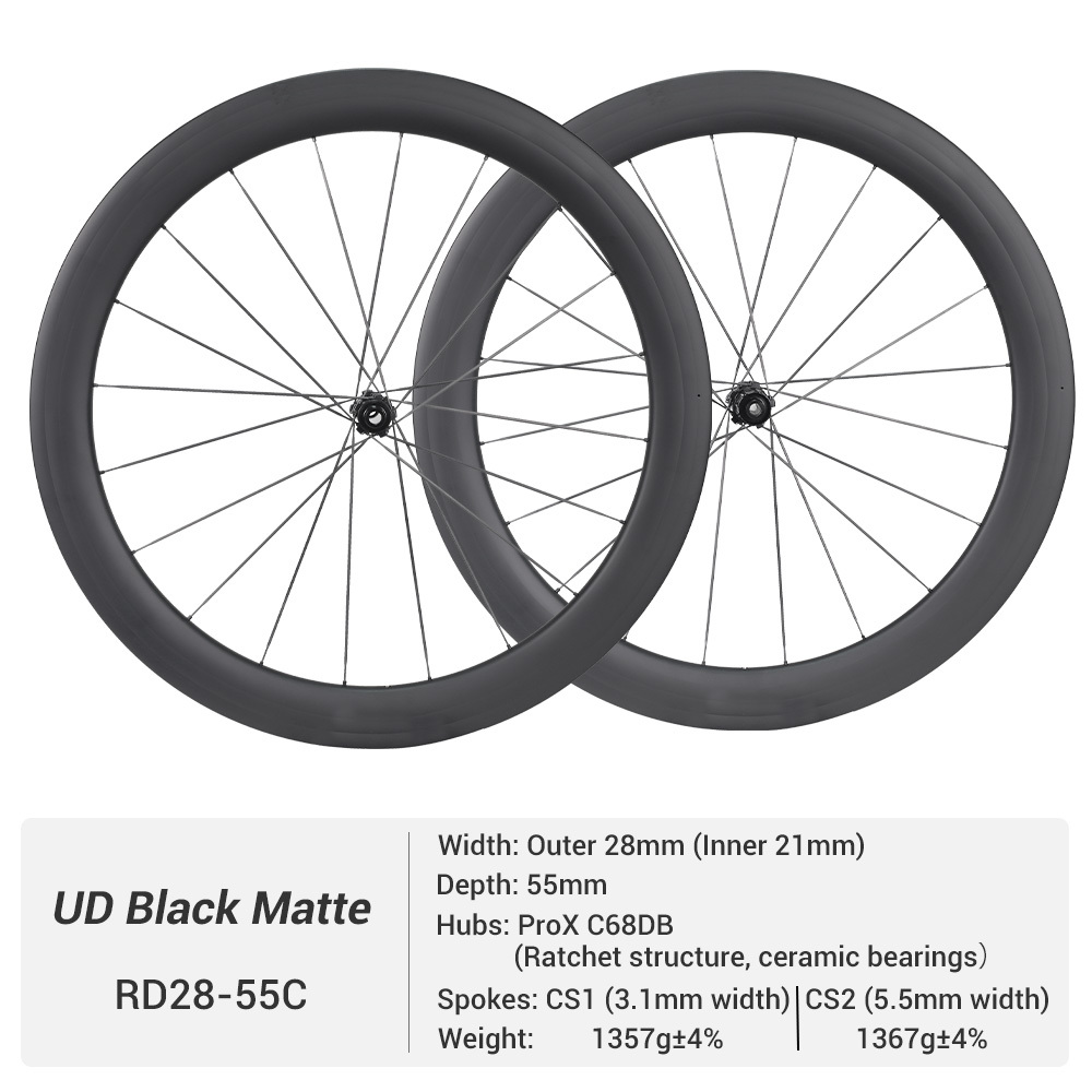 ProX C68DB Super Light Disc Brake Full Carbon Spoke Carbon Road Wheels