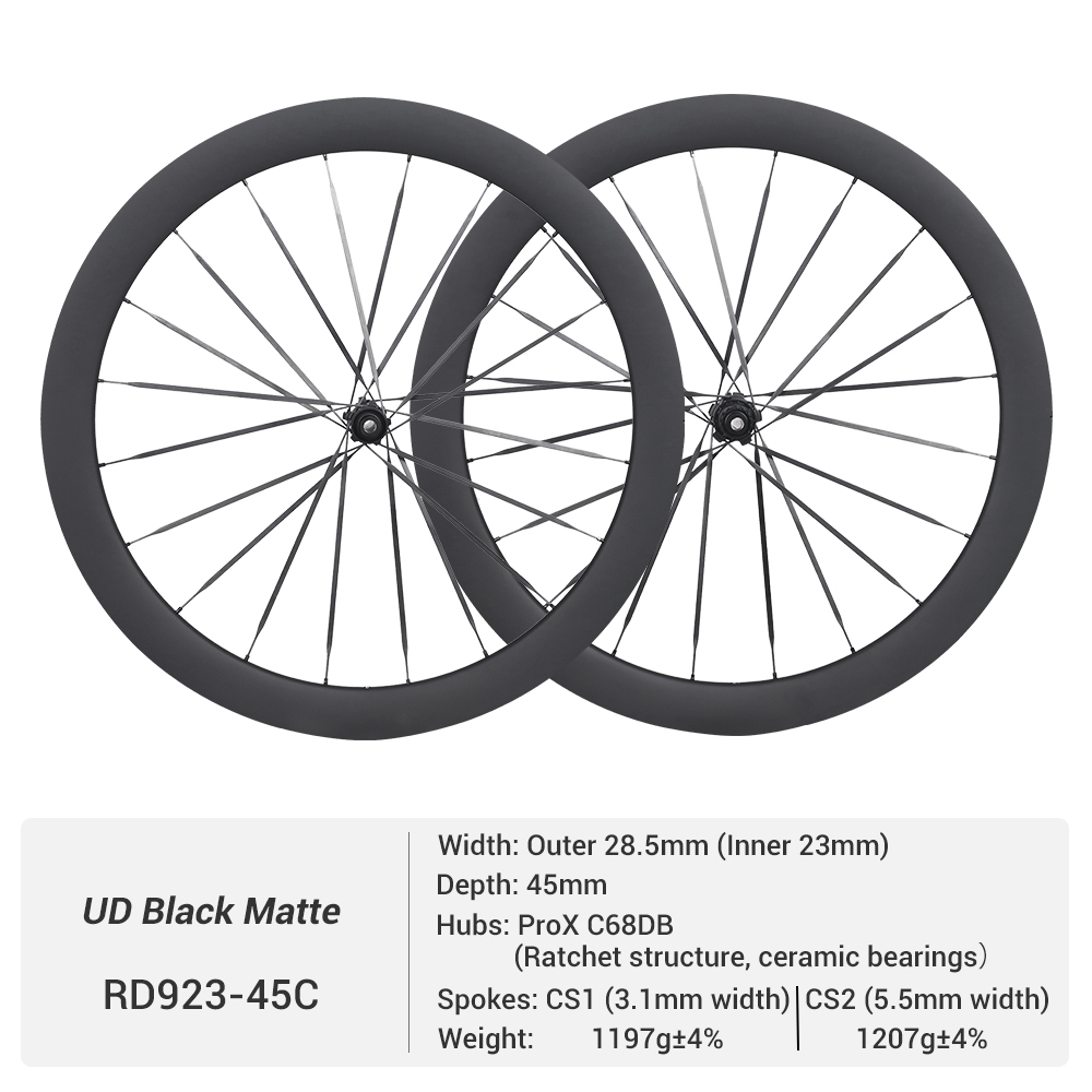 主图详情主图ProX C68DB 700C Wide Disc Brake Full Carbon Spoke Carbon Road Wheels