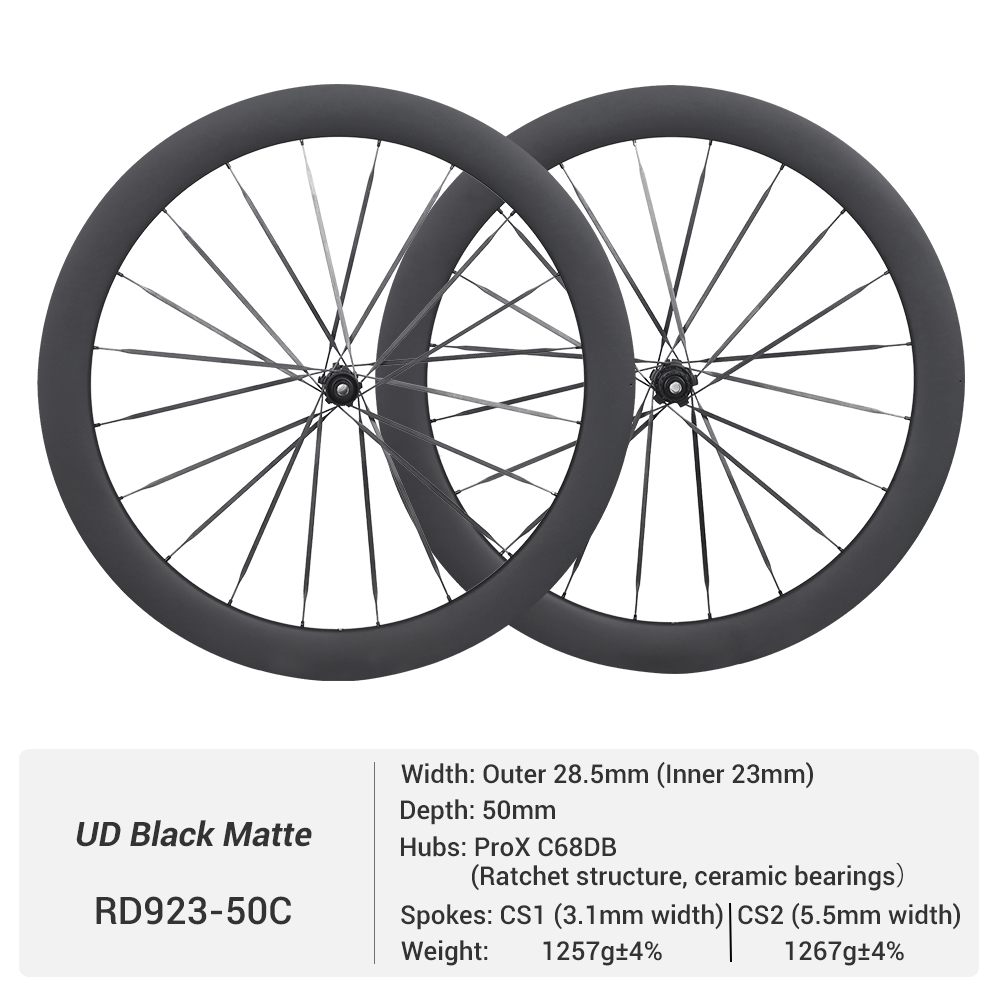 主图详情主图ProX C68DB 700C Wide Disc Brake Full Carbon Spoke Carbon Road Wheels