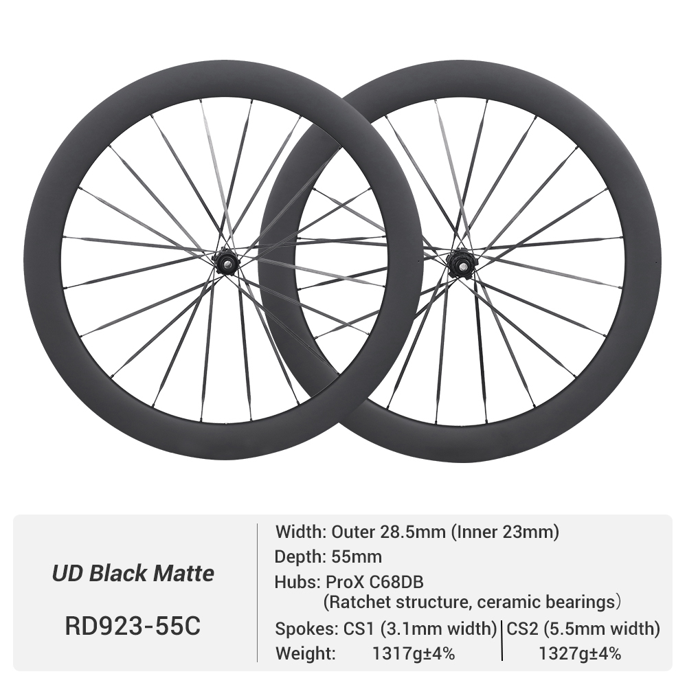 主图详情主图ProX C68DB 700C Wide Disc Brake Full Carbon Spoke Carbon Road Wheels