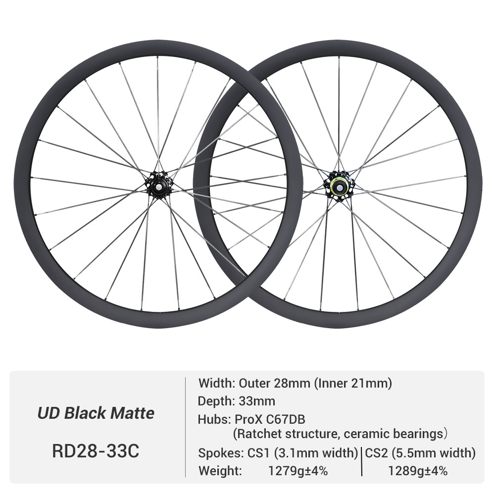 ProX C67DB Super Light Disc Brake Full Carbon Spoke Carbon Road Wheels