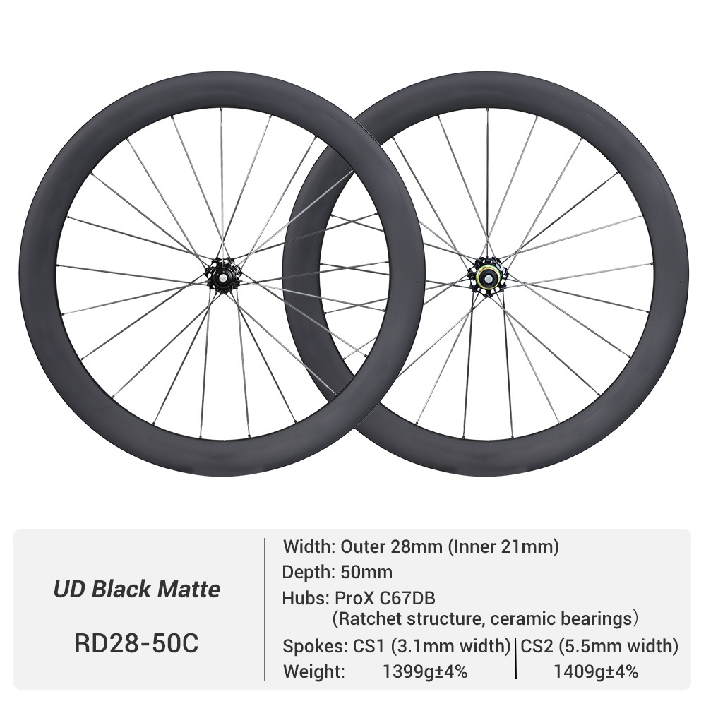 ProX C67DB Super Light Disc Brake Full Carbon Spoke Carbon Road Wheels
