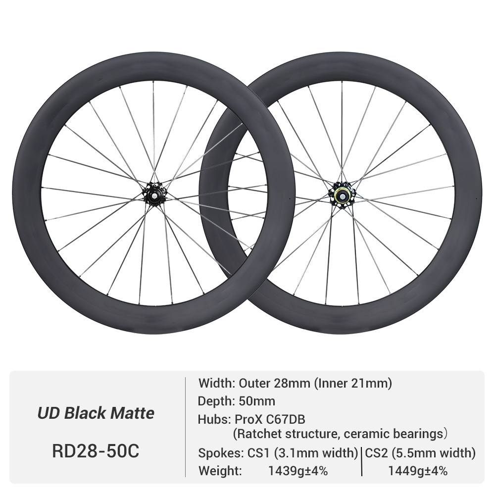 ProX C67DB Super Light Disc Brake Full Carbon Spoke Carbon Road Wheels