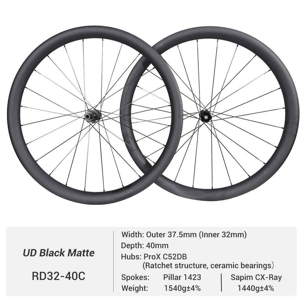 ProX C52DB Disc Brake Mid-range Ratchet System Hub 700C Widened 32mm Inner Width Gravel Carbon Wheel