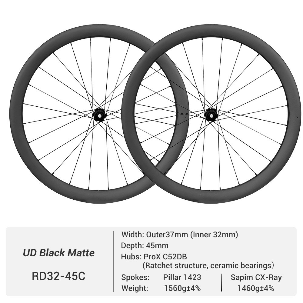 ProX C52DB Disc Brake Mid-range Ratchet System Hub 700C Widened 32mm Inner Width Gravel Carbon Wheel