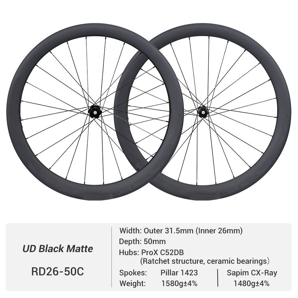 ProX C52DB Disc Brake Ratchet System Hub 26mm Inner Width 700C Gravel Carbon Wheel