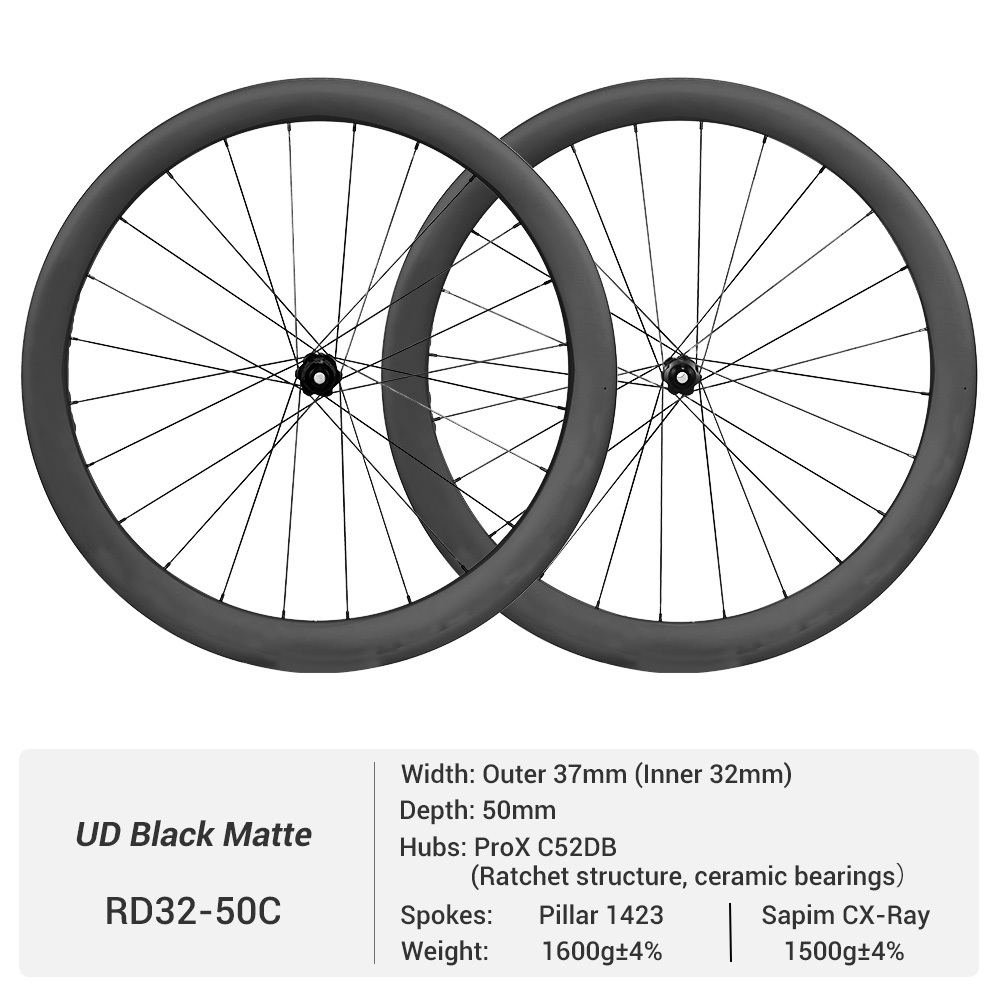 ProX C52DB Disc Brake Mid-range Ratchet System Hub 700C Widened 32mm Inner Width Gravel Carbon Wheel
