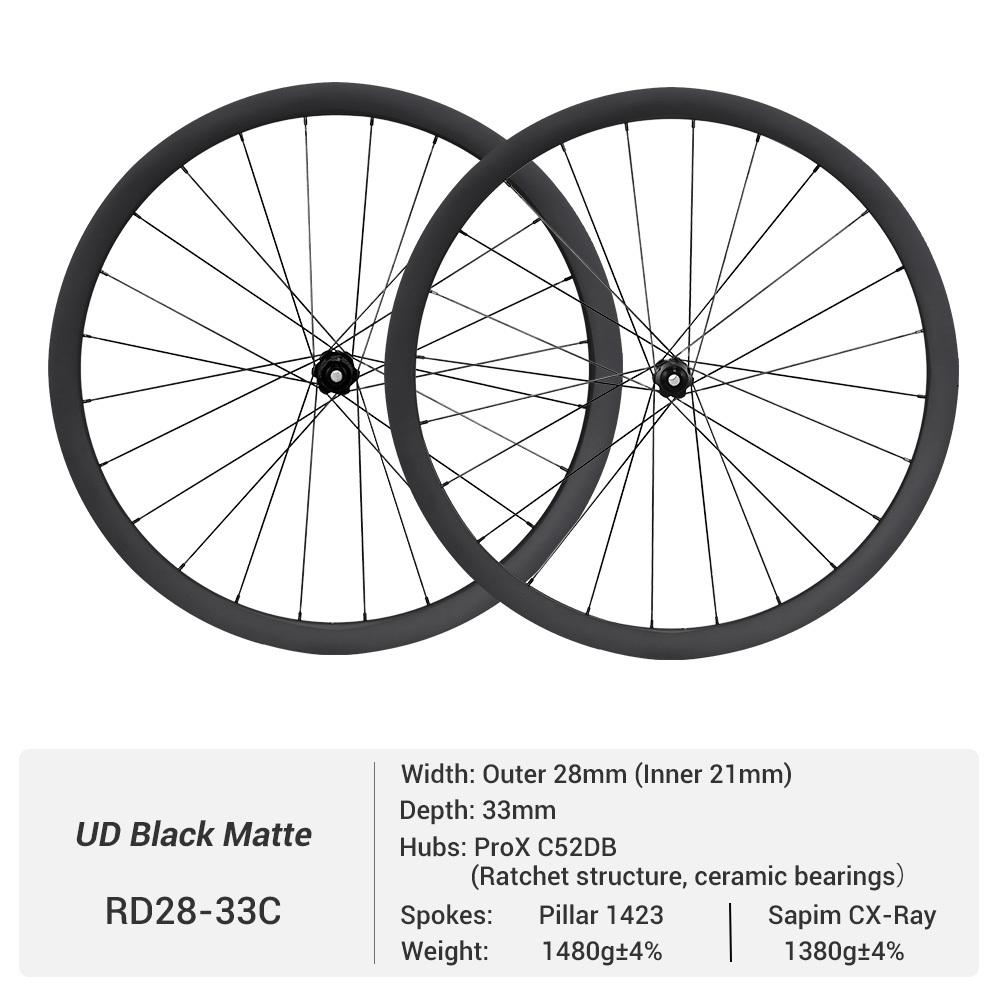 ProX C52DB Disc Brake Mid Range Ratchet System Carbon Road Wheels