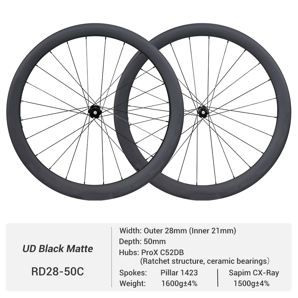 ProX C52DB Disc Brake Mid Range Ratchet System Carbon Road Wheels