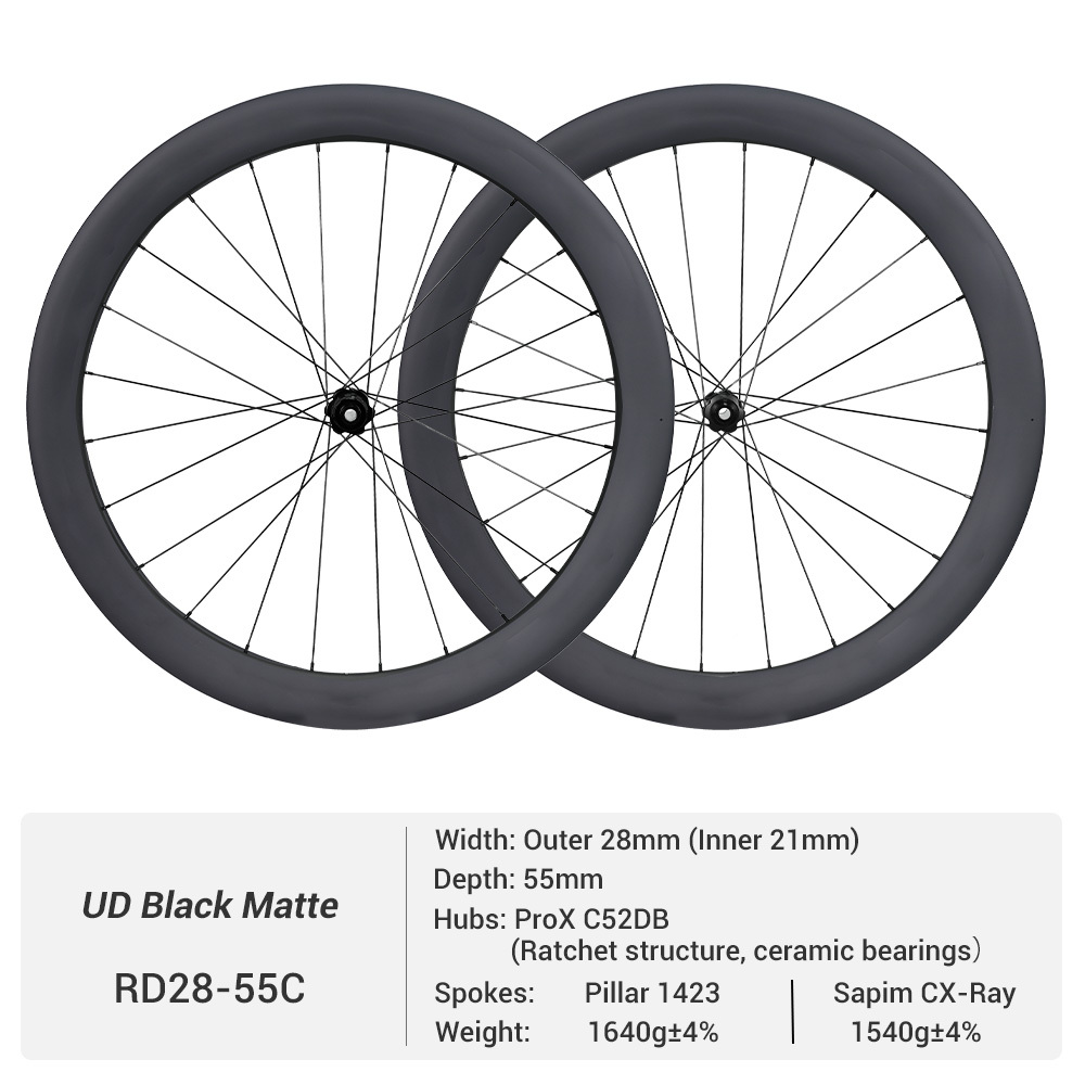 ProX C52DB Disc Brake Mid Range Ratchet System Carbon Road Wheels