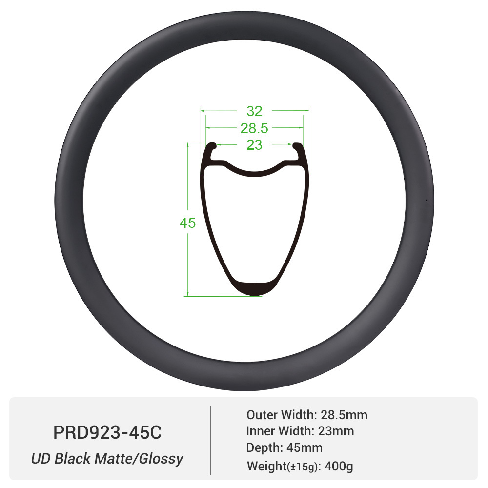 ProX 29mm Wide Carbon Rims 23mm Inner Width Disc Brake 700C Road Carbon Rims Tubeless Ready