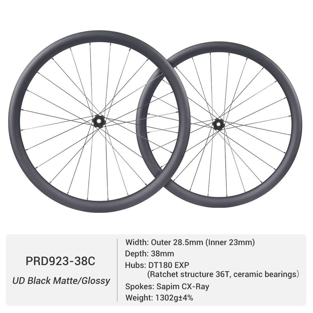 ProX DT180 Premium Road Carbon Wheelset | 23mm Inner Width Top Level Disc Brake Wheels