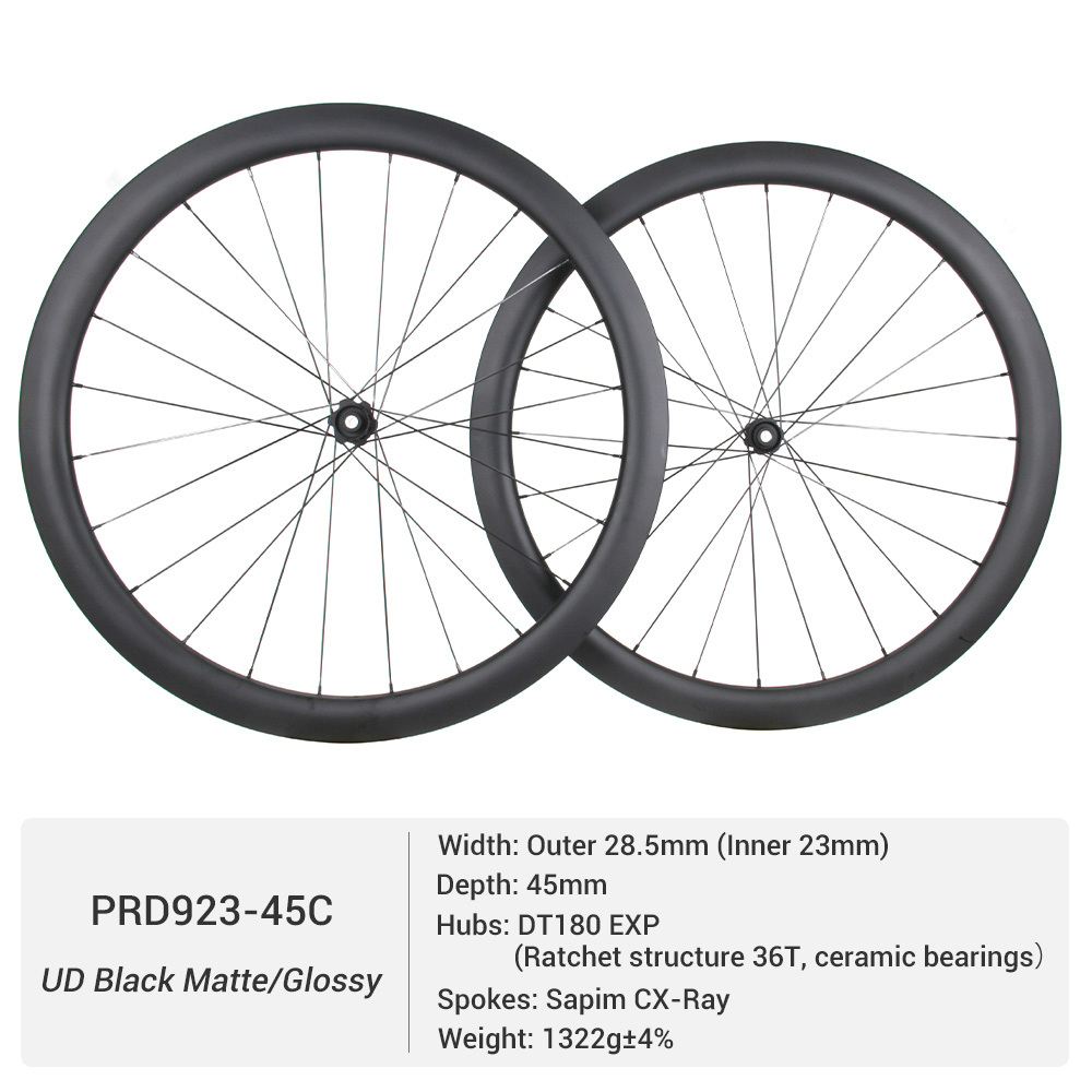 ProX DT180 Premium Road Carbon Wheelset | 23mm Inner Width Top Level Disc Brake Wheels