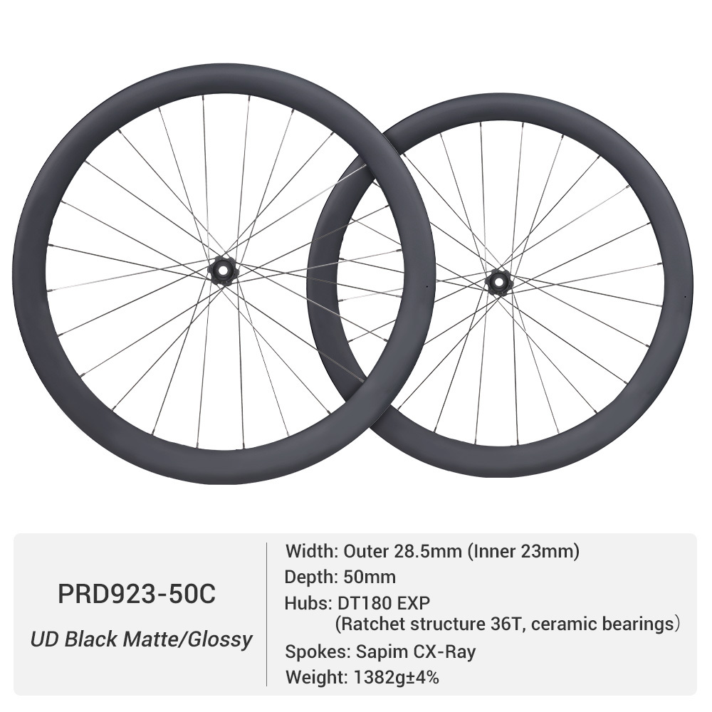 ProX DT180 Premium Road Carbon Wheelset | 23mm Inner Width Top Level Disc Brake Wheels