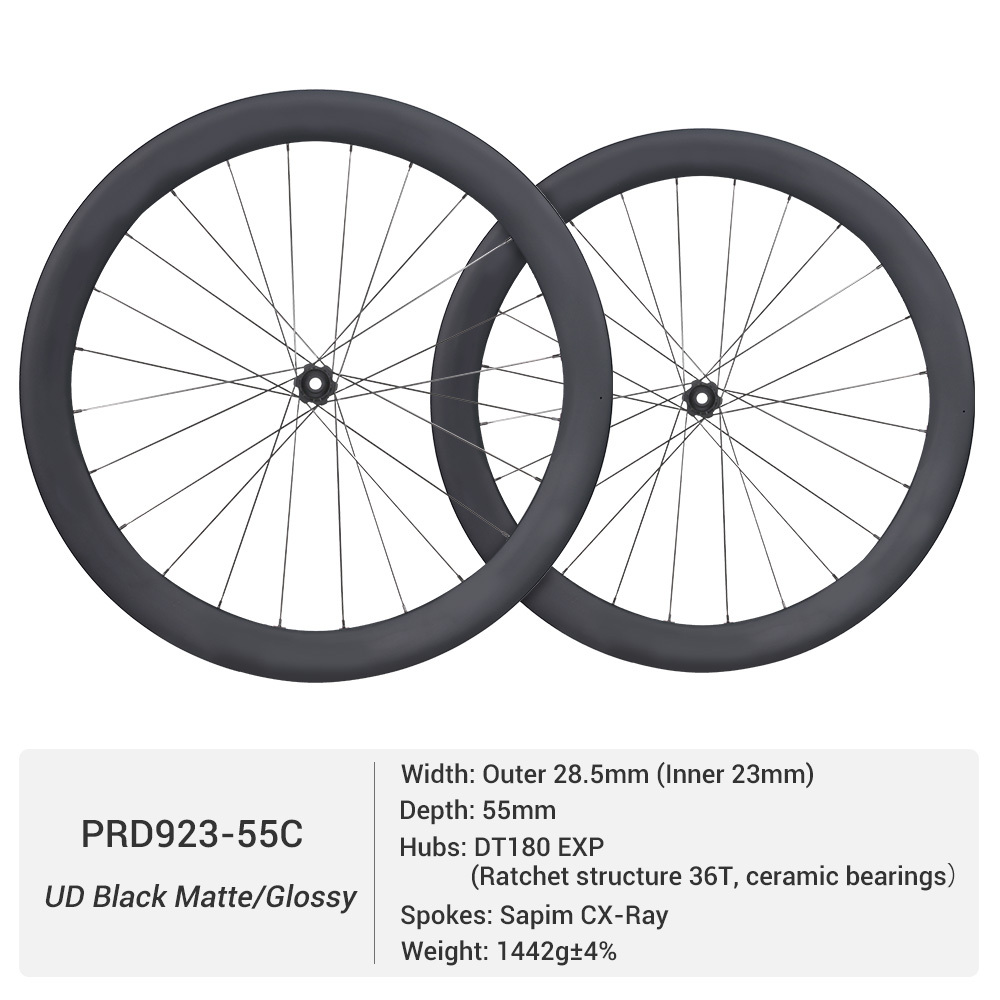 ProX DT180 Premium Road Carbon Wheelset | 23mm Inner Width Top Level Disc Brake Wheels