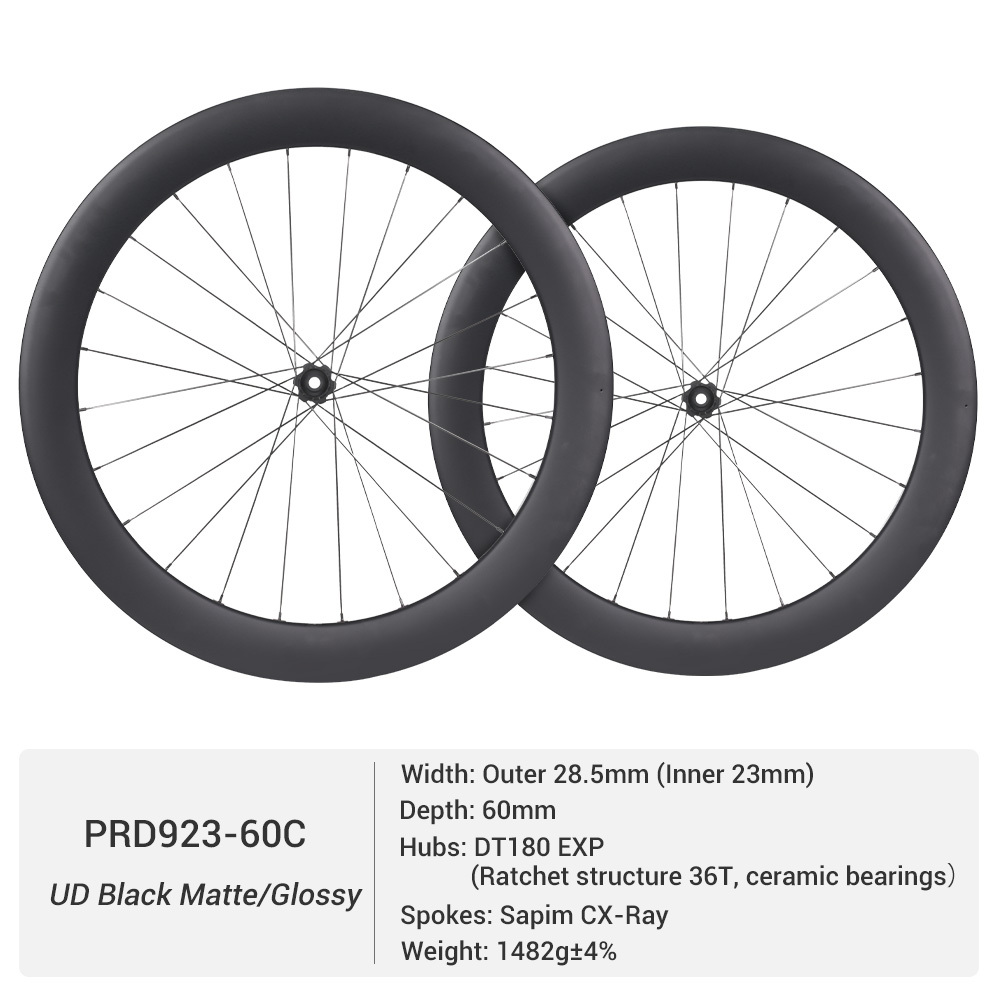 ProX DT180 Premium Road Carbon Wheelset | 23mm Inner Width Top Level Disc Brake Wheels