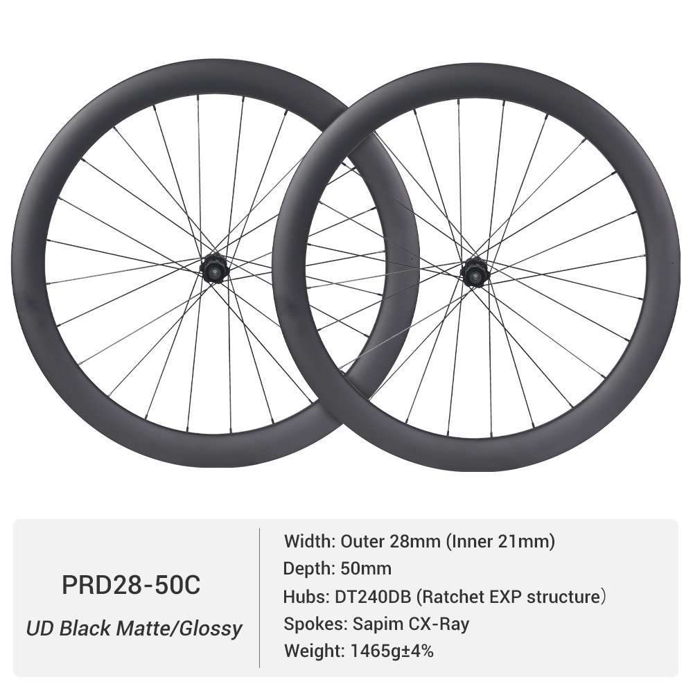 ProX DT240 High-Performance Carbon Road Wheels | 28mm Outer Width Road Disc Brake Wheelset