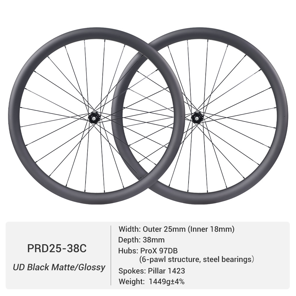 ProX 97DB Affordable Road Carbon Wheels | 25mm Outer Width Carbon Wheelet For Beginners