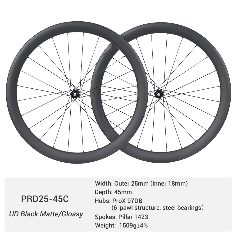 ProX 97DB Affordable Road Carbon Wheels | 25mm Outer Width Carbon Wheelet For Beginners
