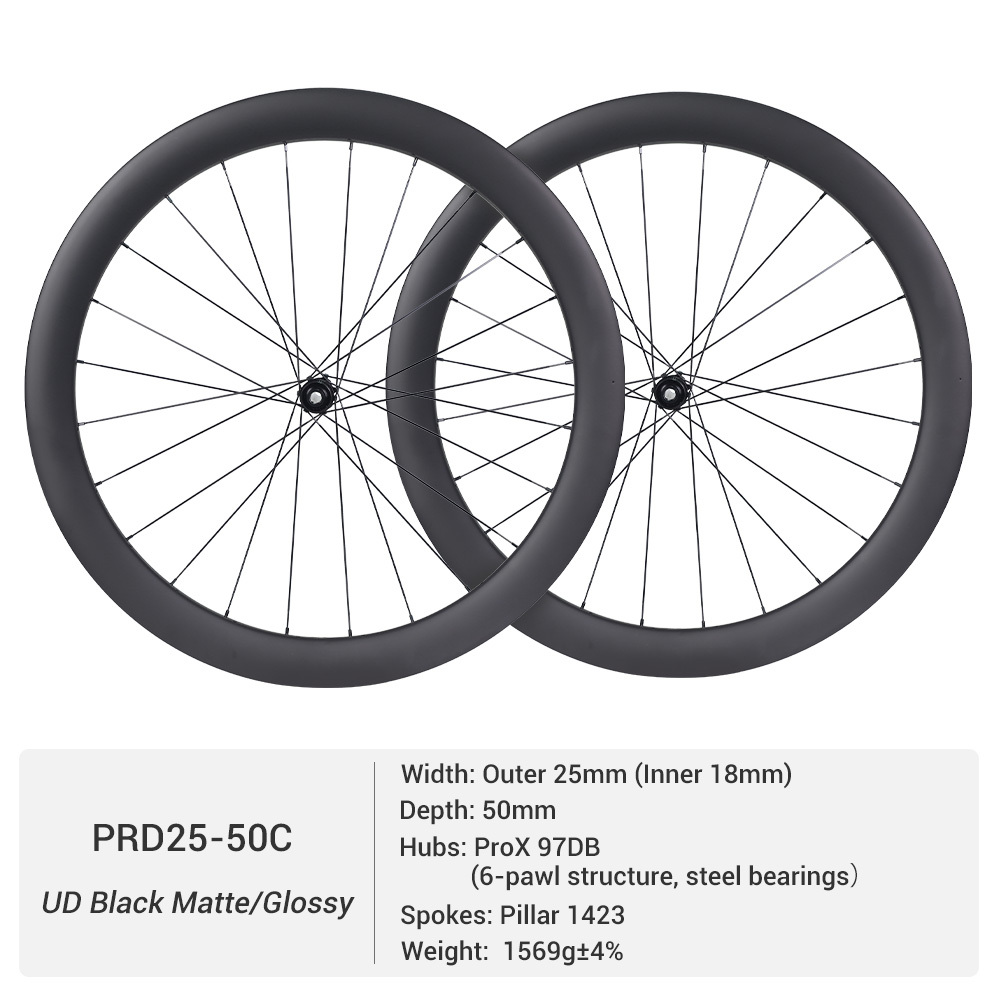 ProX 97DB Affordable Road Carbon Wheels | 25mm Outer Width Carbon Wheelet For Beginners