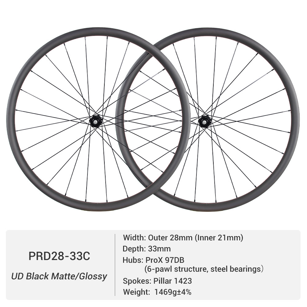ProX 97DB Entry-Level 28mm Outer Width Road Carbon Wheels | Low Price Disc Brake Carbon Wheels