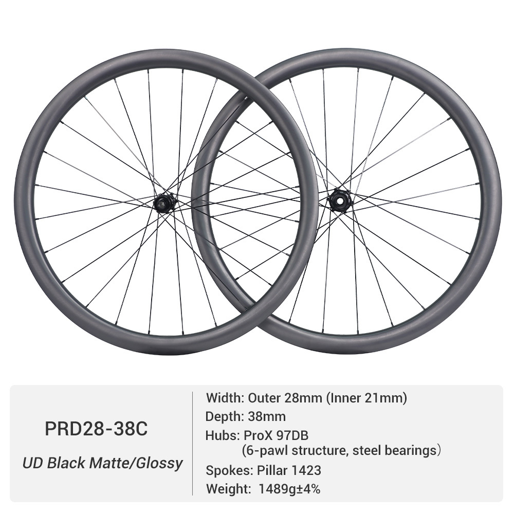 ProX 97DB Entry-Level 28mm Outer Width Road Carbon Wheels | Low Price Disc Brake Carbon Wheels