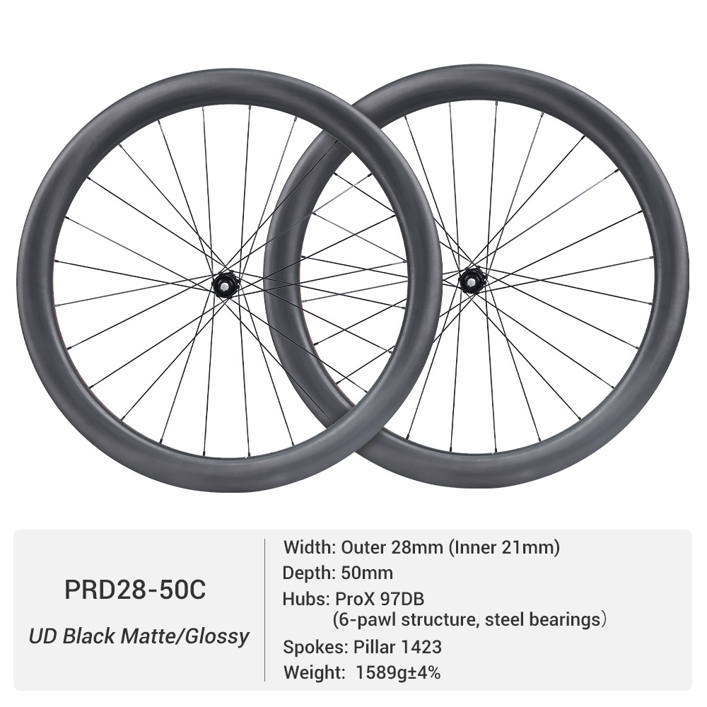 ProX 97DB Entry-Level 28mm Outer Width Road Carbon Wheels | Low Price Disc Brake Carbon Wheels