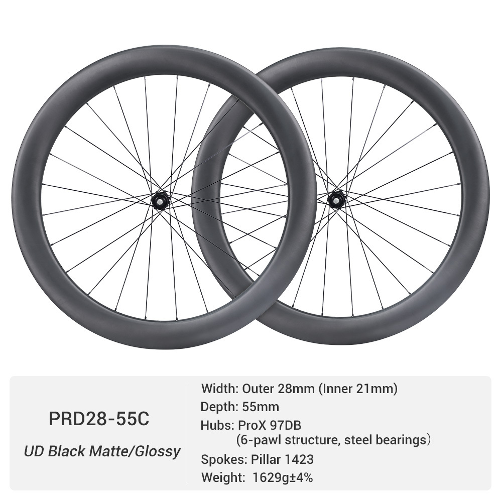 ProX 97DB Entry-Level 28mm Outer Width Road Carbon Wheels | Low Price Disc Brake Carbon Wheels