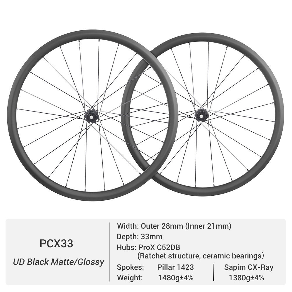 ProX C52DB Gravel Wheelset | 21mm Inner Width Gravel Carbon Wheels for Versatile Riding