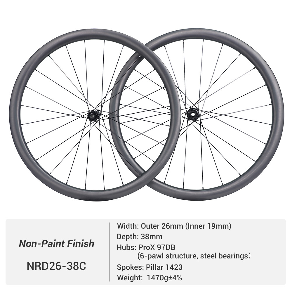 ProX 97DB Entry-Level Road Carbon Wheels | 26mm Outer Width Disc Brake Wheels For Beginners
