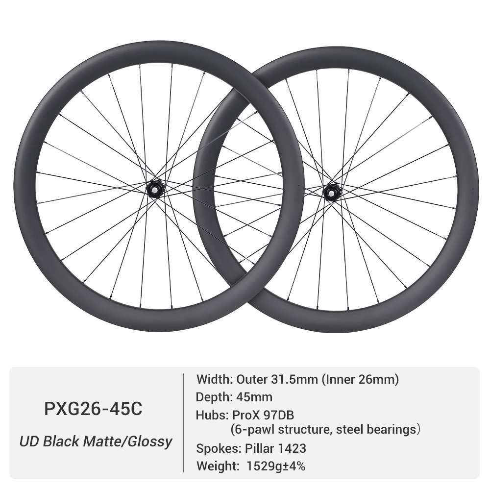 ProX 97DB Entry-Level Gravel Carbon Wheels | 26mm Inner Width Carbon Gravel Wheels