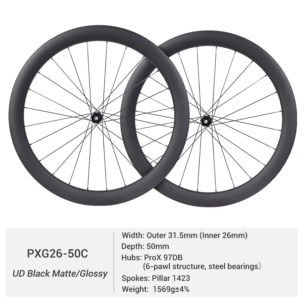 ProX 97DB Entry-Level Gravel Carbon Wheels | 26mm Inner Width Carbon Gravel Wheels