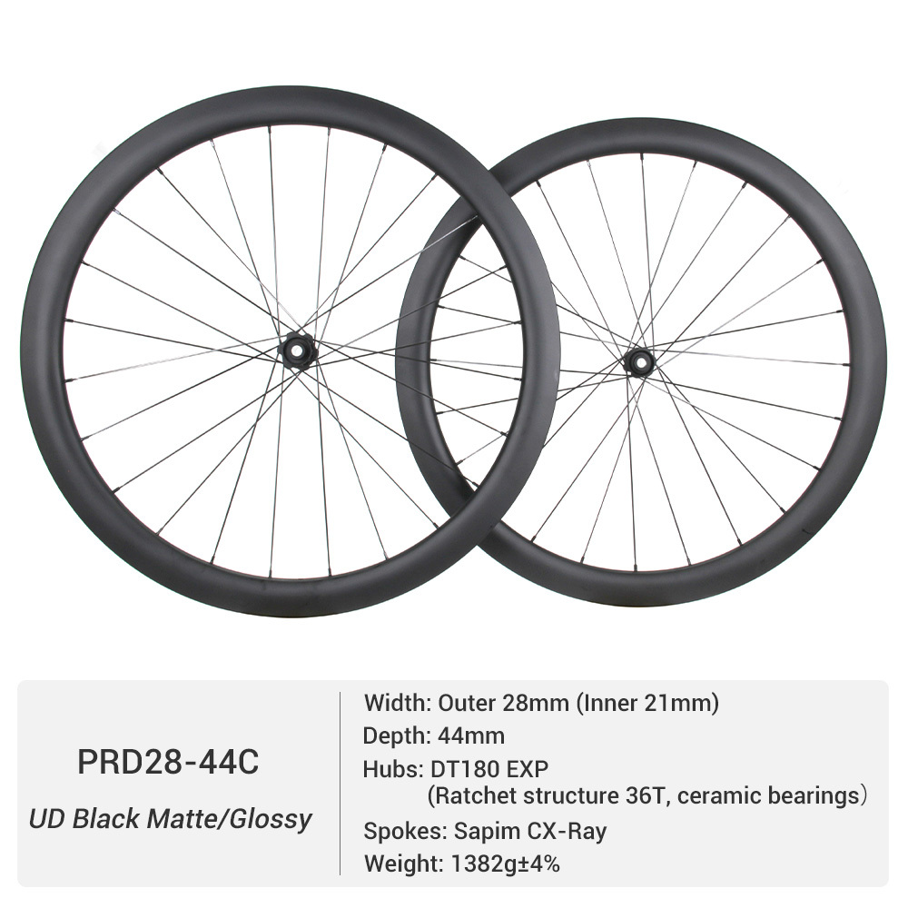 ProX DT180 Top-tier Road Carbon Wheelset | Super Light 28mm Outer Width Disc Brake Road Wheels