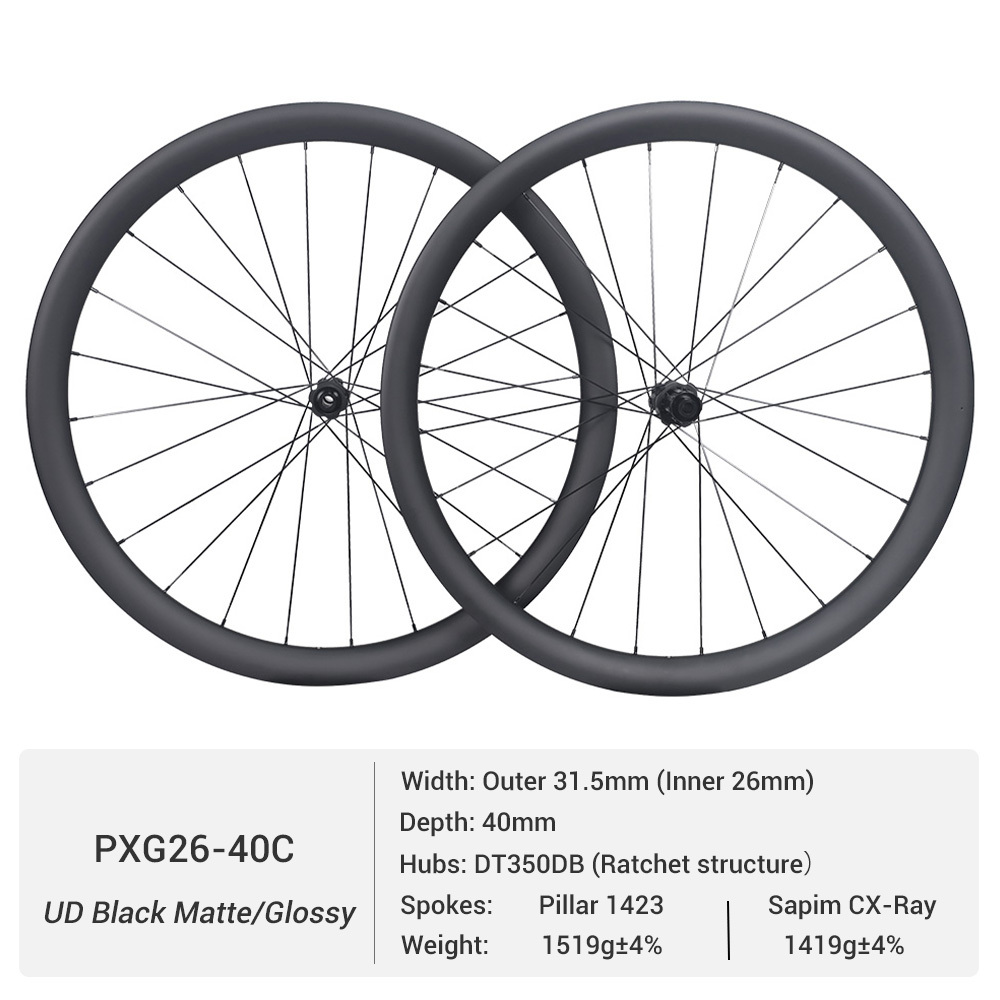 ProX DT350 Gravel Carbon Wheelset | 26mm Inner Width Gravel Wheels For All-Terrain Riding