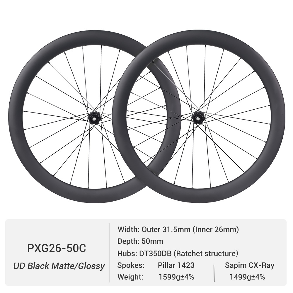 ProX DT350 Gravel Carbon Wheelset | 26mm Inner Width Gravel Wheels For All-Terrain Riding