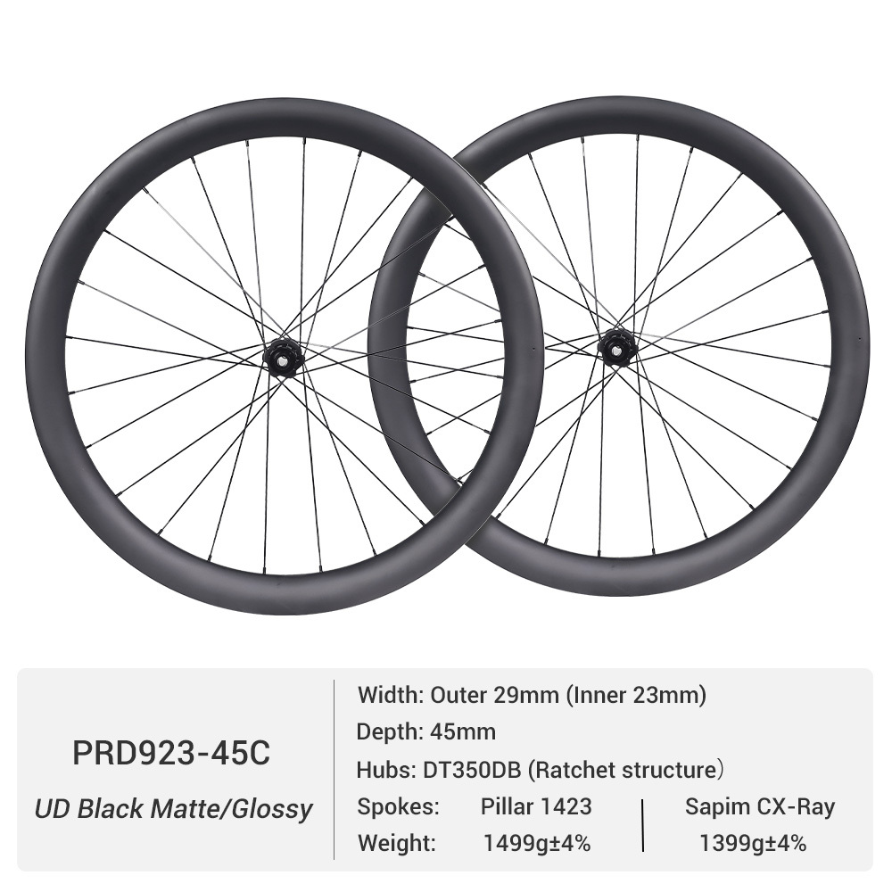 ProX DT350 Road Carbon Wheelset | 23mm Inner Width Disc Brake Carbon Road Wheels