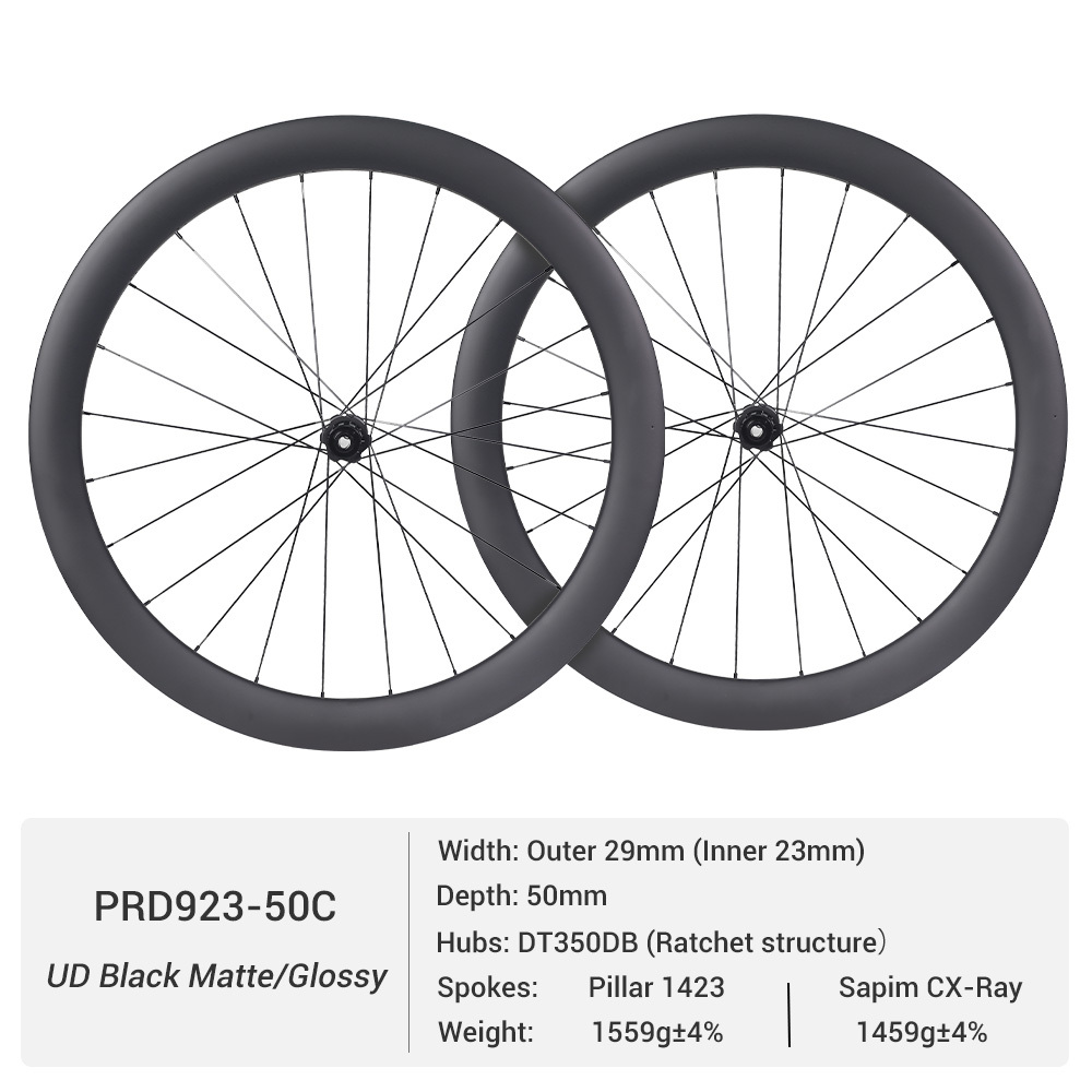 ProX DT350 Road Carbon Wheelset | 23mm Inner Width Disc Brake Carbon Road Wheels