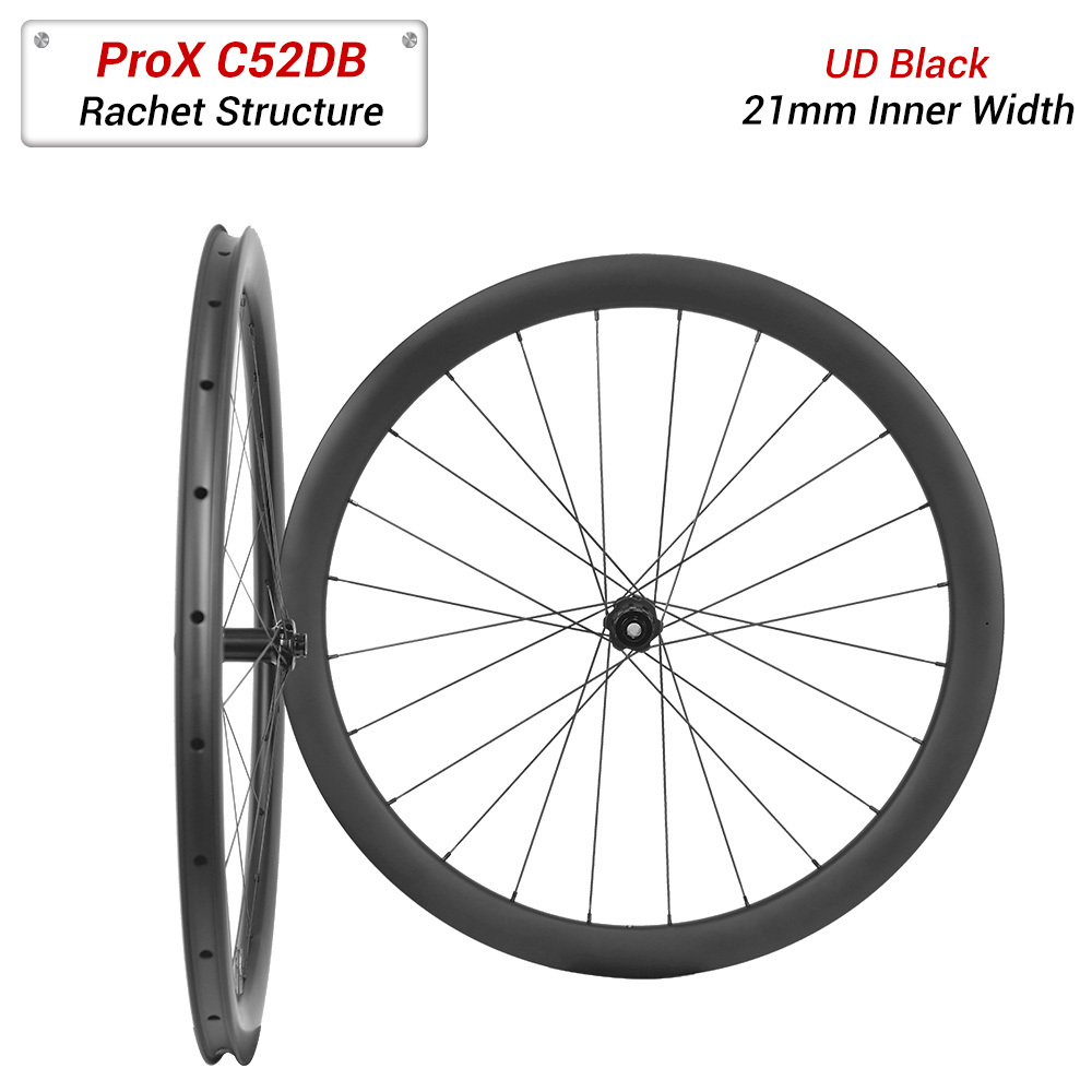 ProX C52DB Road Carbon Wheels | Ratchet Freehub System With 21mm Inner Width Carbon Rims