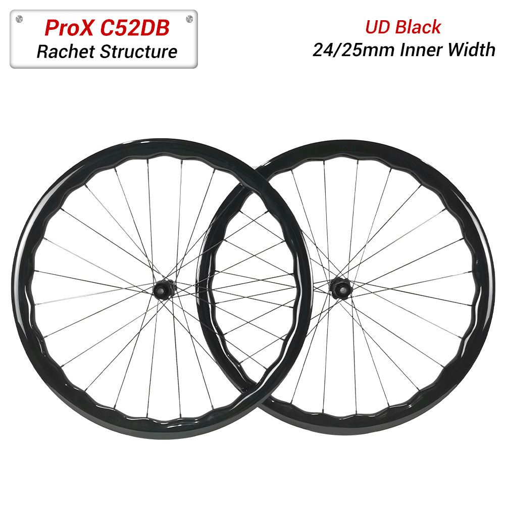 ProX C52DB Gravel Wheelset | Wavy Carbon Rim Gravel Wheel For Better Aerodynamics