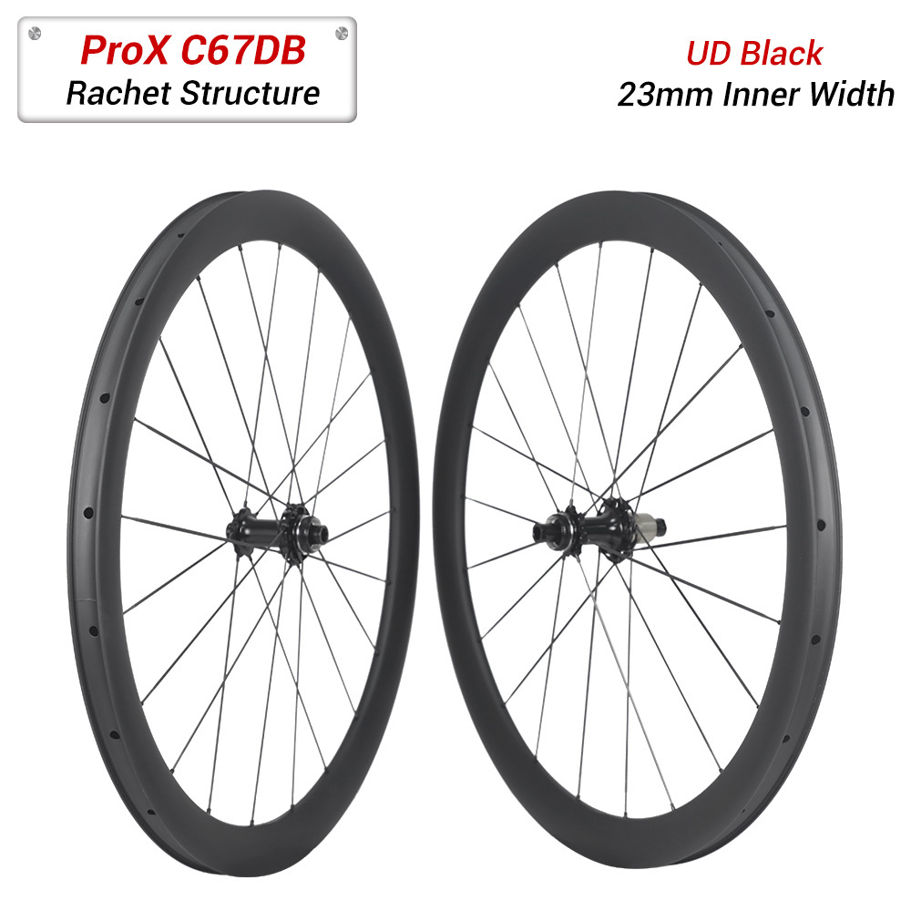 ProX C67DB Super Light Carbon Wheels | Full Carbon Spokes Road Wheel With 23mm Inner Width Rim