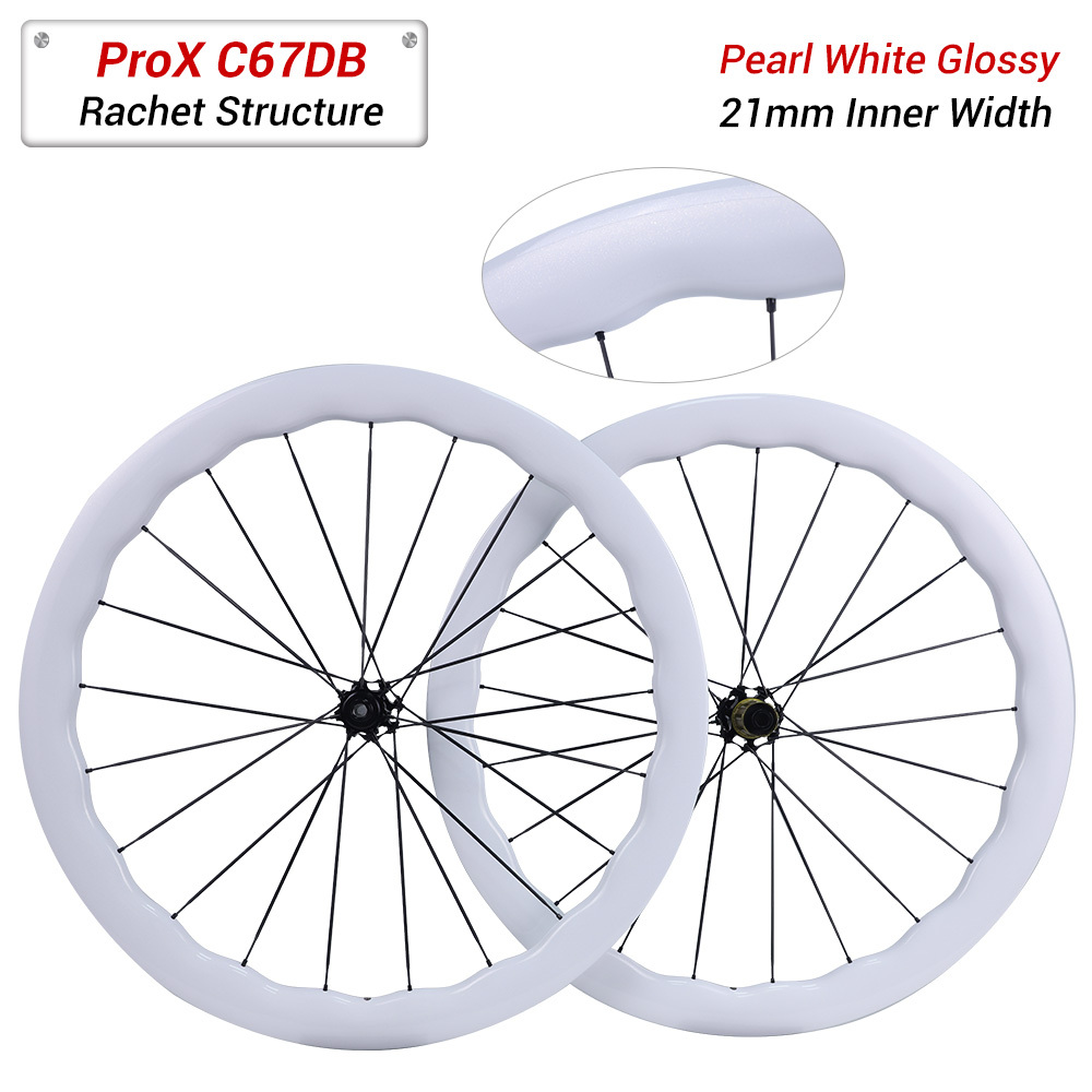 ProX C67DB Wavy Rim Carbon Wheelset | Aero Undulating Rim Depth Road Disc Wheels