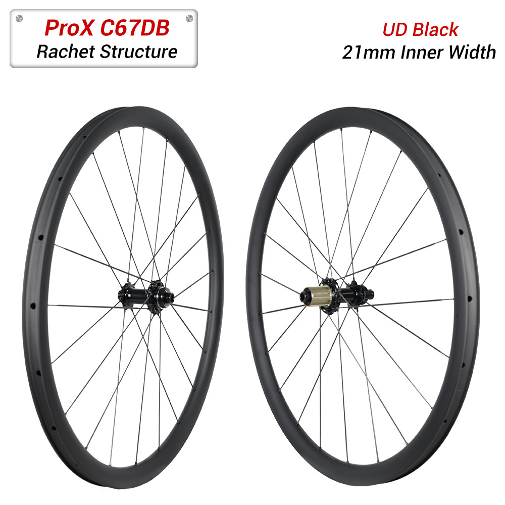 ProX C67DB Super Light Road Carbon Wheelset | 21mm Inner Width Full Carbon Spoke Wheels